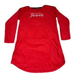 Rene Rage Wake Me Up For Presents Sleep PJ Red Fleece Front Pocket M